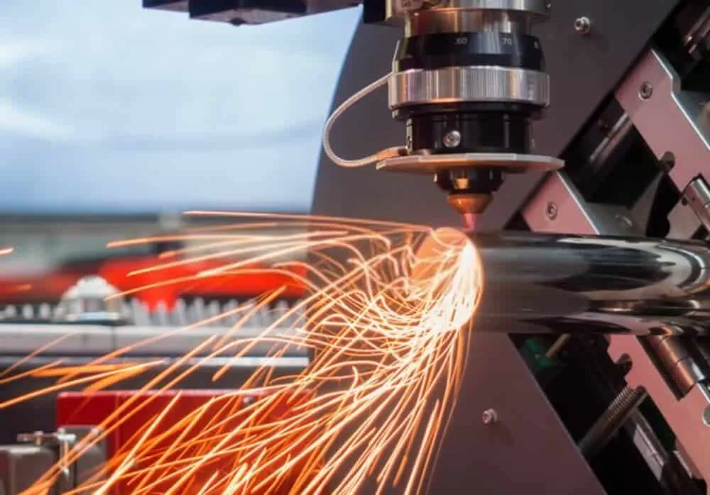 Präziser Längsschnitt eines Rundrohrs mit Faserlaser